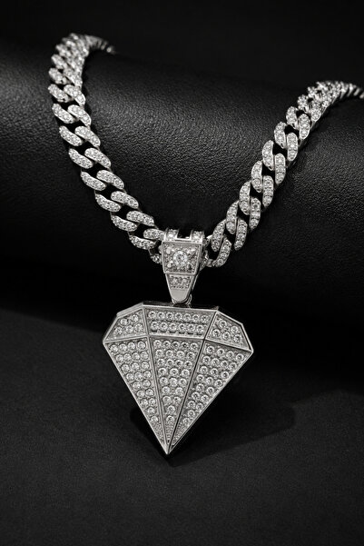 laria jewelry Hip Hop Iced Out Diamond Pendant Cuban Chain Necklace
