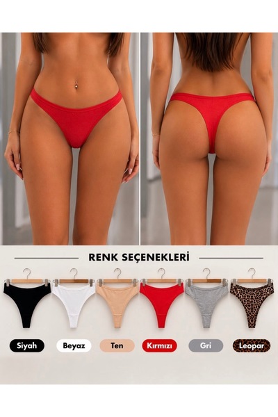 SATTENS PAMUKLU 6lı Karışık Renk TANGA