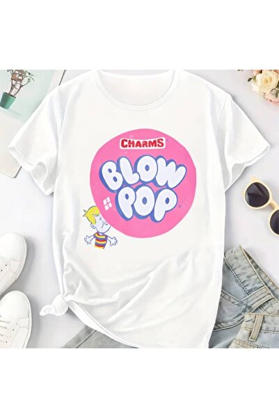 NOURAM تي شيرت نسائي بتصميم "BLOW POP" ناعم وفضفاض قابل للغسل في الغسالة، قمي...