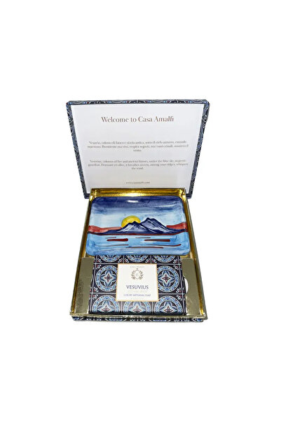 Casa Amalfi Set cadou de săpunuri artizanale și suport de săpun ceramic, Casa...