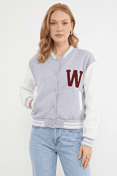 Fulla Moda 3 Thread Embroidered Unisex College Jacket