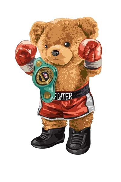 MegaSticker Boxer Bear Sticker Car, Motorcycle, Helmet, Laptop, Glass Sticker...