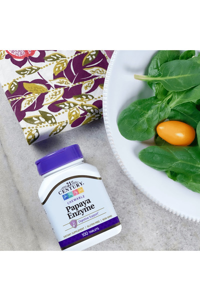 21st Century Enzime digestive de papaya 100 comprimate masticabile