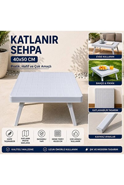 Duruper Kimya Katlanır Sehpa 40x50 cm Çok Amaçlı Katlanabilir Plastik Masa | ...