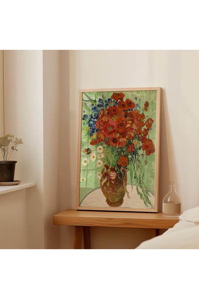 Pegziz Pictură de Vincent van Gogh: Mărele roșii și margaretele în vază |   P...
