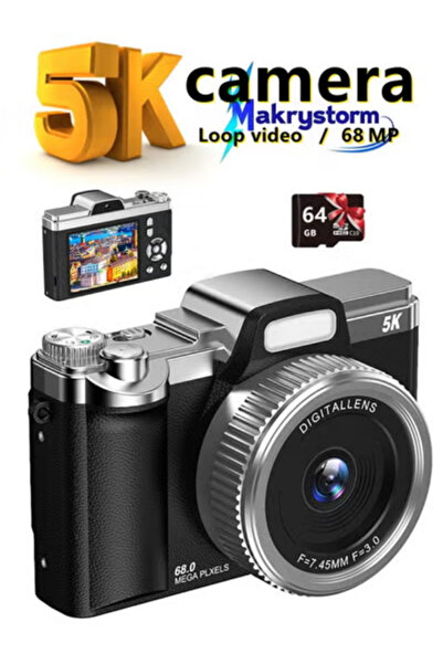 Makrystorm 5K Digital Camera, 68MP Point and Shoot Camera for Photography – I...