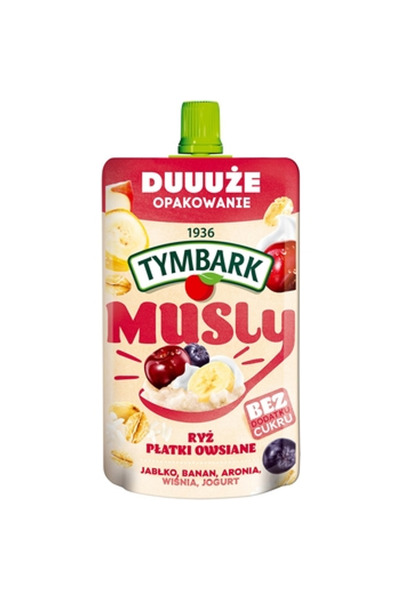 Tymbark Musli cu orez, fulgi de ouă, iaurt, aronia, cireșe 170 g
