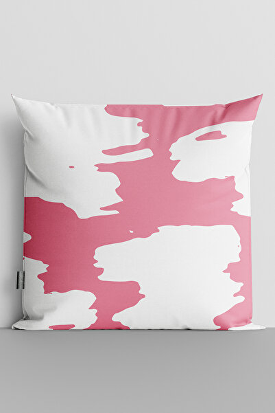 TicaretJet White Shapes Double Sided Digital Printed Pillow Throw Pillow Cove...