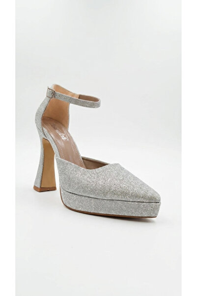 Ustalar Ayakkabı Çanta Pantofi cu toc pentru femei Silver Glitter 634.400 SP
