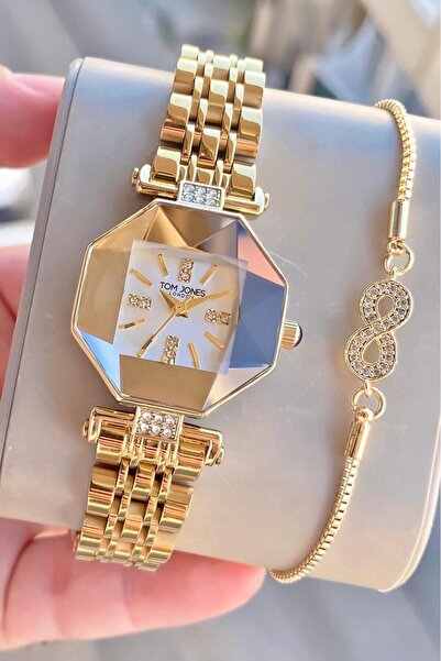 Tom Jones London Women's Watch Gold Color Original Steel Waterproof 3Atm Guar...