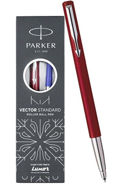 Parker Moments Vector Standard Rollerball Pen with Chrome Accents (Red Color)...