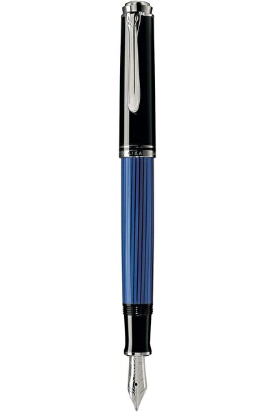 Pelikan قلم حبر سوفران M405 مع علبة هدايا، رأس رفيع جدًا، أسود/أزرق، قطعة واحدة