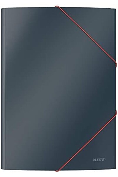 Yıldızan ملف مطاطي ناعم الملمس قابل للقفل من adn shop، مقاس A4، رمادي 920026