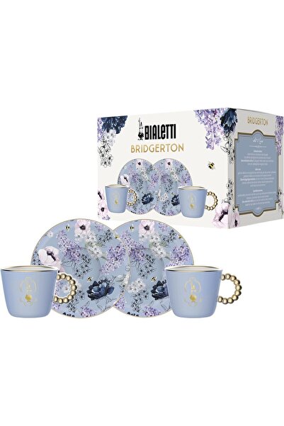 Yıldızan Edl Shop Bridgerton 2 Cup and 2 Saucer Set, Porcelain, 80 ml Edl Sho...