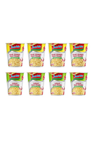 İndomie Noodle 60 gr Bardak Tavuk ve Sebzeli 8 li Karma Paket
