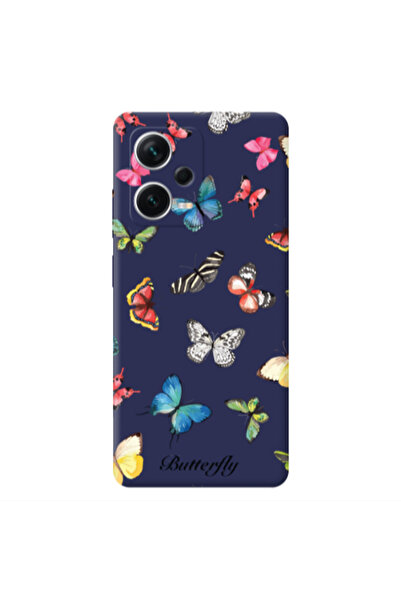 Other Xiaomi Poco X5 Mixed Butterflys Dark blue Colored Silicone TPU Θήκη