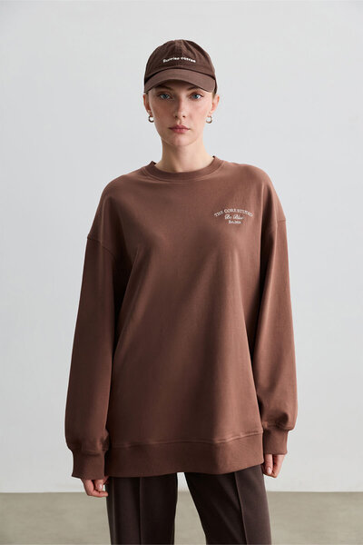 BE BLUE DUGA SWEATSHIRT SA HRAČENIM OGRACOM OD SUŠENE RUŽE