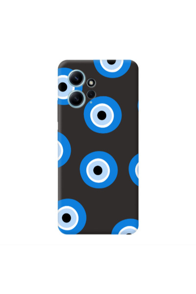 Other Xiaomi Redmi Note 12 4G Evil eyes beads Black Colored Silicone TPU Θήκη