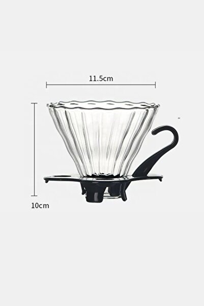 HUBBYCHEF Borosilikat Cam V60 Kahve Dripper (Kahve Demleme Aparatı)