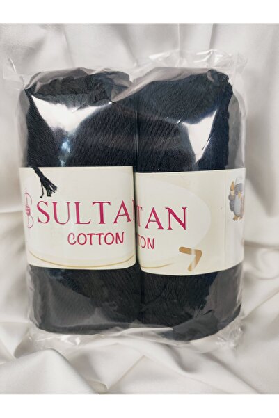 Sultan Cotton Black Hand Knitting Yarn 100Gr. - 175 Meters. (2 Pieces) - (Ami...