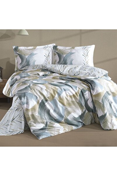 DENİZLİ ÇEYİZ Clasy Single Ranforce Duvet Cover Set Estiva Green