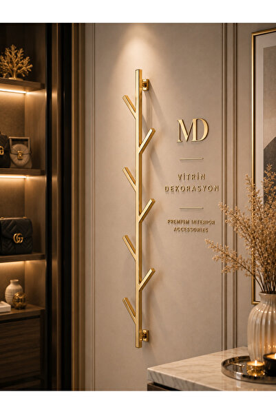 MD Vİtrin Dekorasyon Fidan Chrome Entrance Rack for Bags, Coats, Bathrobes an...