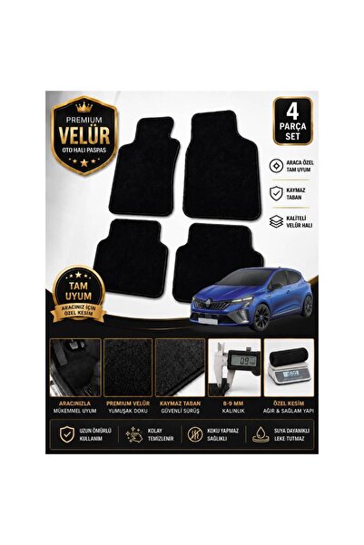 K2 CARPET Renault Clio 5 Hatchback Paspas Tam Uyumlu Premium Velür Oto Halı P...