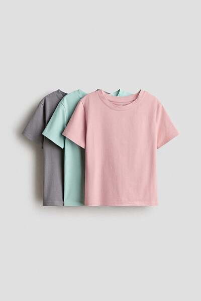 H&M مجموعة من 3 قمصان قطنية