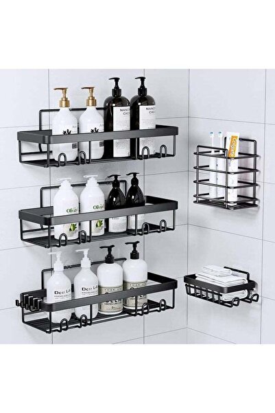 Arabest 5-Pack Adhesive Shower Caddy,Drill-Free Bathroom Storage Organizer,St...