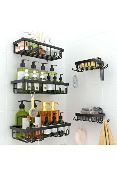 Arabest Bathroom Organizer,5 Pack Shower Caddy,Adhesive,Drill-Free,Large Capa...