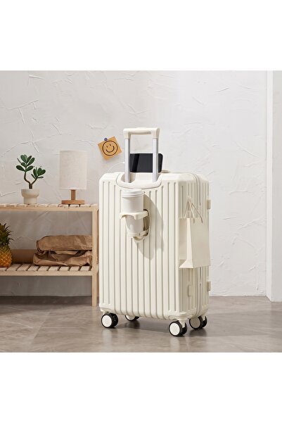 ETG 24inch Luggage with Cup Holders and USB Charging Ports, Hard-Sided Luggag...