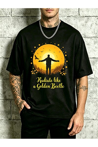 12 Teknoloji Casual Style, Men'S T-Shirt, Radiate Like a Golden Beetle Design...