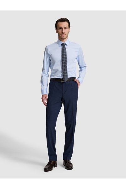 Cacharel Açık Mavi Slim Fit %100 Pamuk Klasik Yaka Basic Gömlek 50328756-VR003
