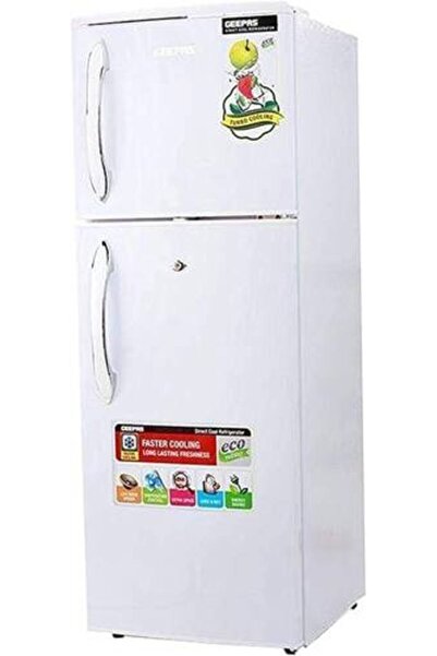 Geepas Refrigerator, Two Doors, 201 Liters, 7.1 Cubic Feet, White - GRF2809WXN