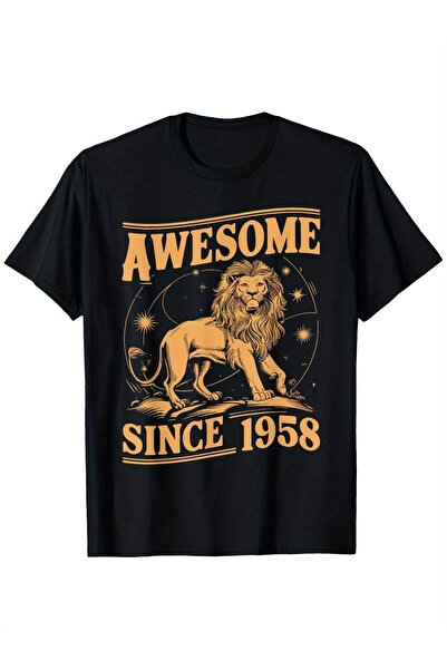 NOURAM An Amazing Leo T-Shirt from 1958 Pure Vintage Street Style Loose Round...