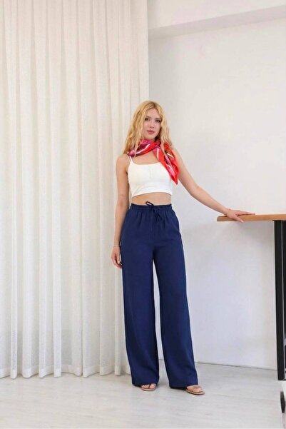 mylunessa Yüksel Bel Palazzo Leg Oversize Tencel Fabric Trousers