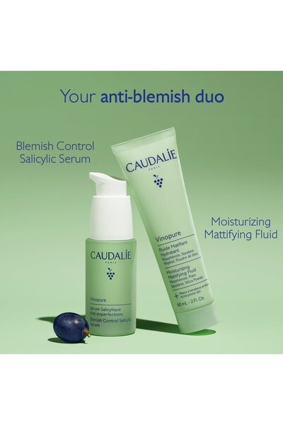 Caudalie Promo, Vinopure Serum Blemish Control 30ml &amp; Purifying Gel Clean...