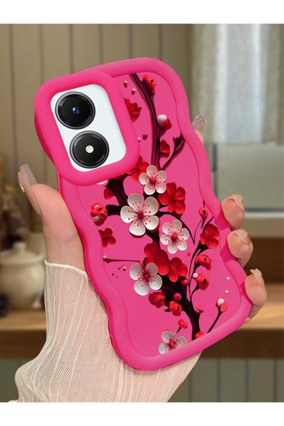 Hontinga Vivo Y02S Compatible Case Camera Protector Red Silicone Couple Phone...