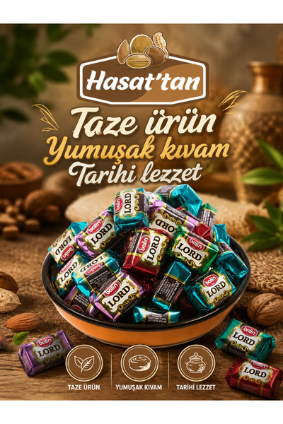 HASATTAN ÇİKOLATA LORD KARMA PAKET TAZE YUMUŞAK KIVAM ESKI TAT 500gr