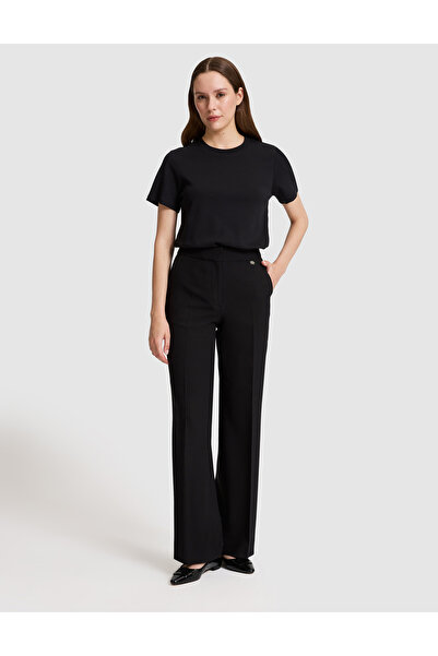 Pierre Cardin Μαύρο υφασμάτινο παντελόνι Flare Fit 50323329-VR046