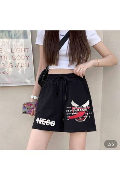 COZYWEAR Printed Black Shorts
