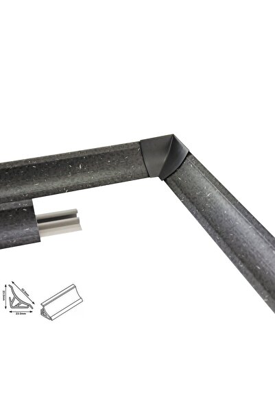 KYCT Profil etansare blat bucatarie 23 x 23 mm Obsidian 1,5 m
