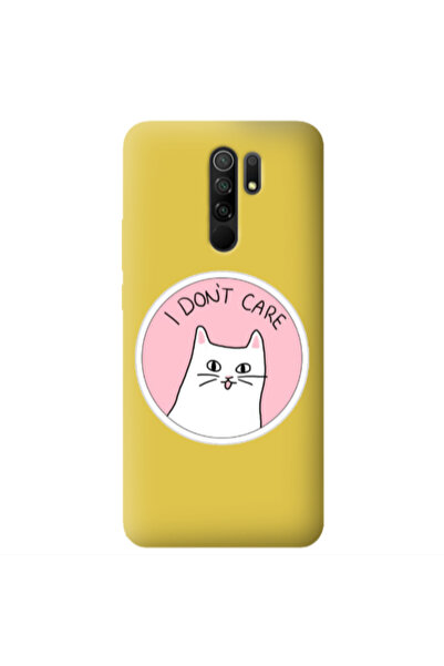 Other Xiaomi Redmi 9 I dont Care Yellow Colored Silicone TPU Θήκη