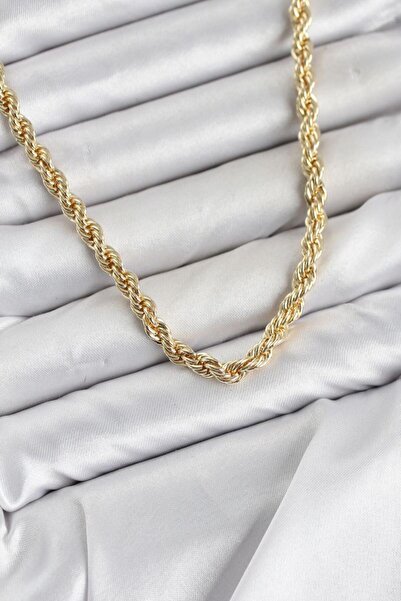 norsary Cm Burgu Model Gold Color Brass 60 cm Women's Necklace