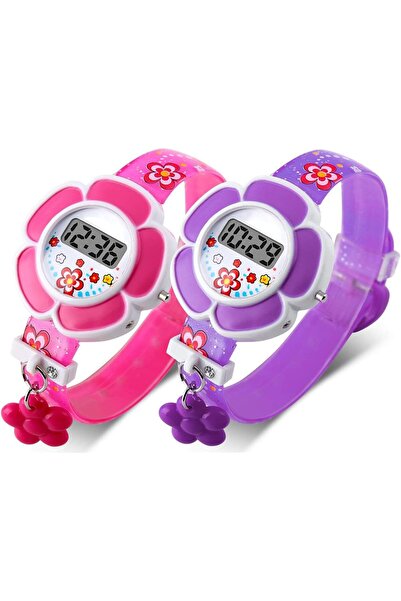 Urban URBANNX 2 Pcs Kids Watch, Lovely Flower Shape Novelty Cartoon Digital W...