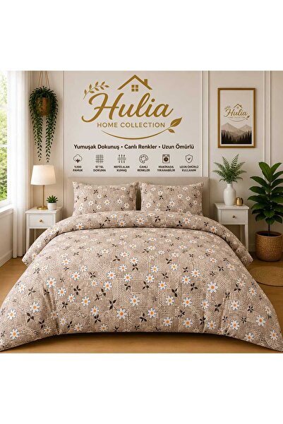 hulia home Ranforce Elastic Sheet Bedding Set Double Size Cotton Soft Texture...