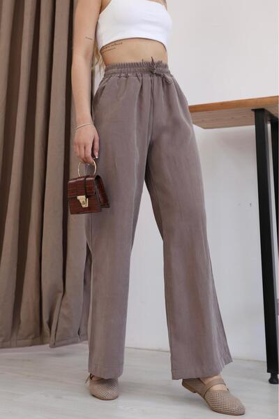 Mersella Aurea Women's Comfortable Tencel Pants with Elastic Waist and Wide Legs