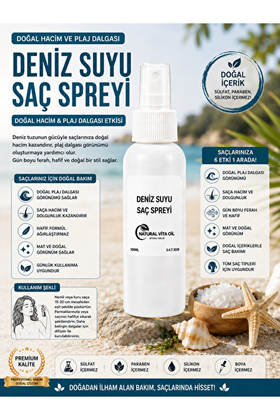 Genel Markalar Deniz Suyu Saç Spreyi 100 ml | Hacim Veren Plaj Dalgası Etkili...