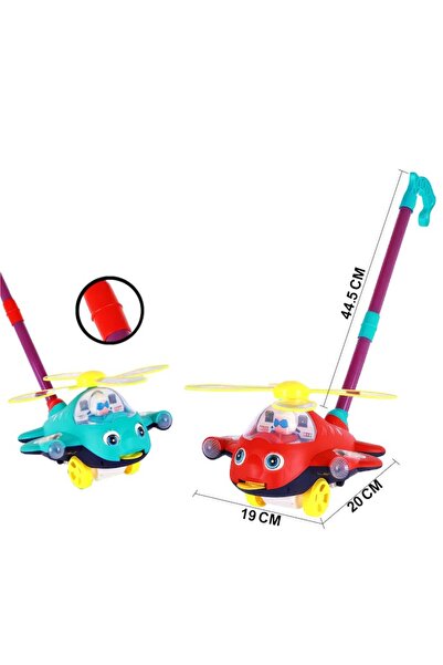 iTajir Hand-Powered Airplane Toy with Stick and Moving Fan for Kids for 3 Pie...