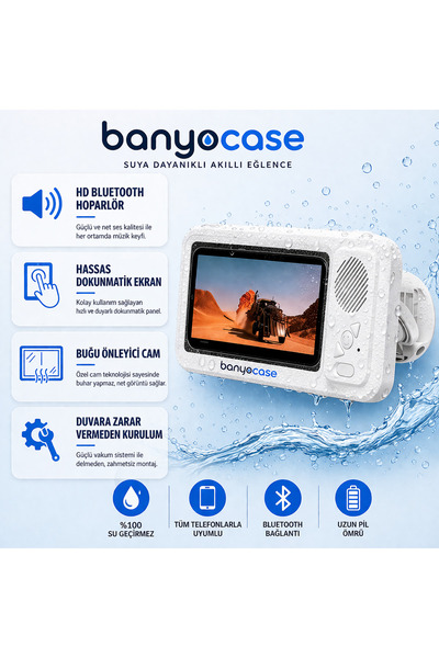 quc collection Su Geçirmez Banyo Telefon Tutucu & Bluetooth Hoparlör Duş İçin...